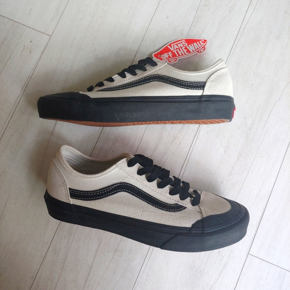 VANS NEW Style 36 DECON SF Salt Wash Marshmallow/Black - Picture 3 of 12